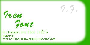 iren font business card